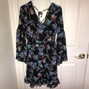 White House Black Market Floral Black Dress